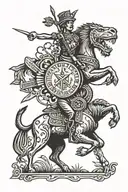 Kansas State themed with symbols of the state including the keeper of the plains in Wichita, include a frame  tattoo design idea