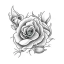 bunch of flowers which need to include a rose, carnation, tulip, sunflower and morning glory tattoo design idea