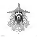 black Jesus  tattoo design idea