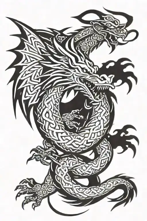 Celtic dragon tattoo design idea
