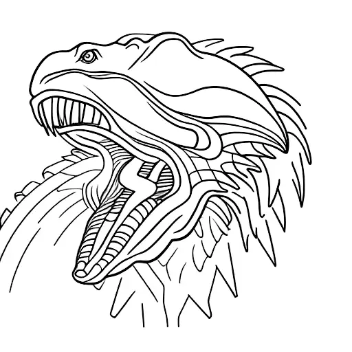 velociraptor in front of minimalistic roller coaster tattoo design idea