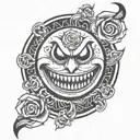 Evil smiley face  tattoo design idea