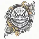 Evil smiley face  tattoo design idea