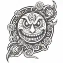 Evil smiley face  tattoo design idea