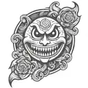 Evil smiley face  tattoo design idea