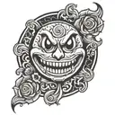 Evil smiley face  tattoo design idea