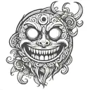 Evil smiley face  tattoo design idea