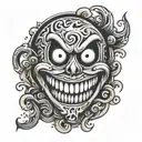 Evil smiley face  tattoo design idea