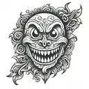 Evil smiley face  tattoo design idea