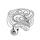A treble clef with roman numerals 12 and 24 written underneath tattoo design idea