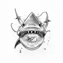 Shark welding torch tattoo design idea