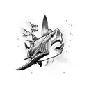 Shark welding torch tattoo design idea