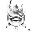Shark welding torch tattoo design idea