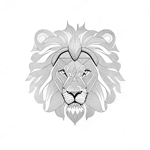 Geometrical Lion Tattoo Design Download High Resolution Digital Art PNG  Transparent Background Printable SVG Tattoo Stencil - Etsy Norway