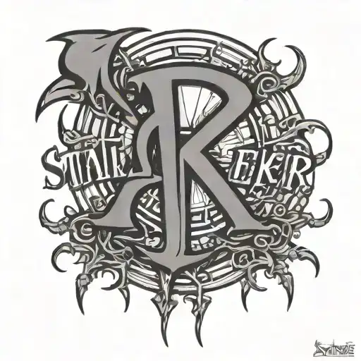 the word "S.T.A.L.K.E.R." with fancy font and design tattoo design idea
