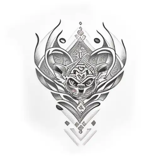 tribal tattoo, letters R and T tattoo design idea