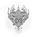 tribal tattoo, letters R and T tattoo design idea