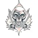 Skeleton holding a burning torch tattoo design idea