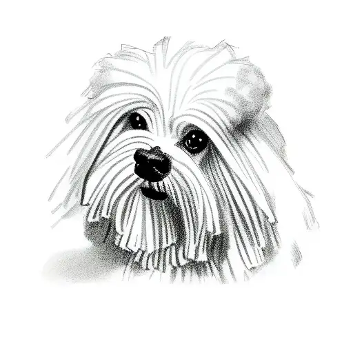 maltese poodle growling tattoo design idea