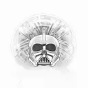 darth vaders melted helmet with padmes funeral flower growing out of it tattoo design idea