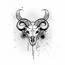 ram skull with birds tattoo design idea