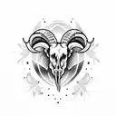 ram skull transitioning into birds tattoo design idea