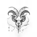 ram skull transitioning into birds tattoo design idea