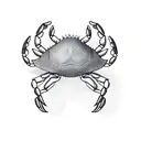 crab with claws reaching upward small stars around tattoo design idea
