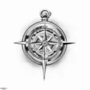 steampunk compass tattoo design idea