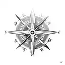 steampunk compass tattoo design idea