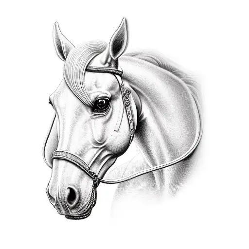 1800s Calvary horse head tattoo design idea