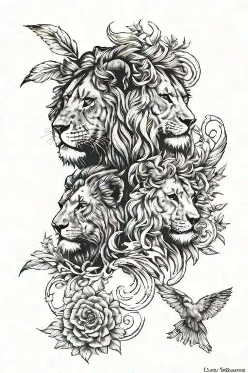 Leo and Virgo combination tattoo tattoo design idea