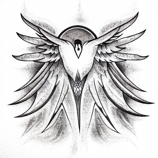 storm bird ocean gothic tattoo design idea