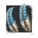 blue jay feather  tattoo design idea