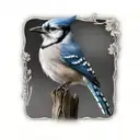 blue jay bird tattoo design idea