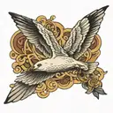seagull flying tattoo design idea