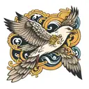 seagull flying tattoo design idea