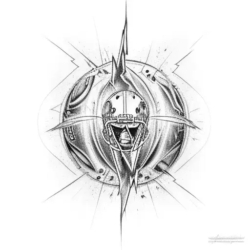 American football Kevin hegarty lightning  tattoo design idea