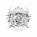 A police vehicle burning  tattoo design idea