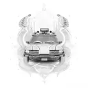 A police vehicle burning  tattoo design idea