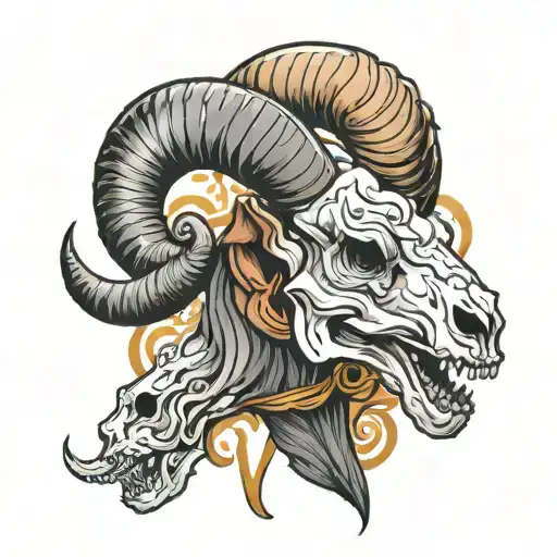 RAM skull Comic tattoo design idea