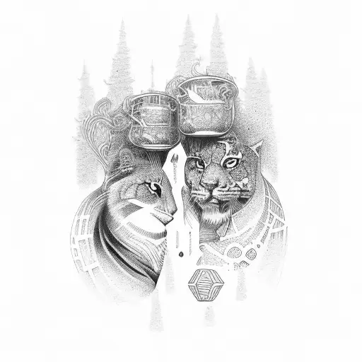 mother and son tattoo design idea