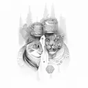 mother and son tattoo design idea