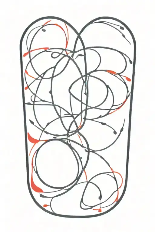 Ukrainian etno style black and red tattoo design idea