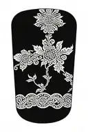 Ukrainian etno style black and red tattoo design idea