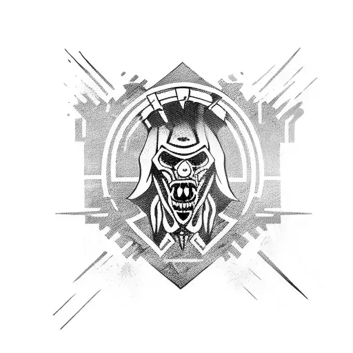 Crazy maniac with AK 47 tattoo design idea