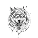 Create a tattoo design inspired by the legend of Tyr sacrificing his hand to the Fenrir wolf tattoo design idea