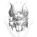 Create a tattoo design inspired by the legend of Tyr sacrificing his hand to the Fenrir wolf tattoo design idea