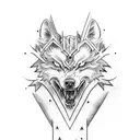 Create a tattoo design inspired by the legend of Tyr sacrificing his hand to the Fenrir wolf tattoo design idea