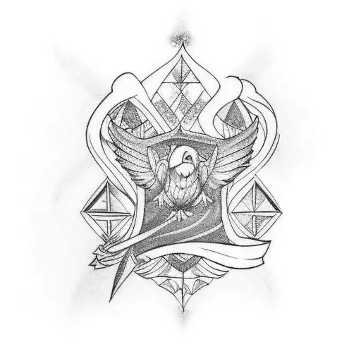 Ravenclaw tatto, with Disney and rainbow colors tattoo design idea